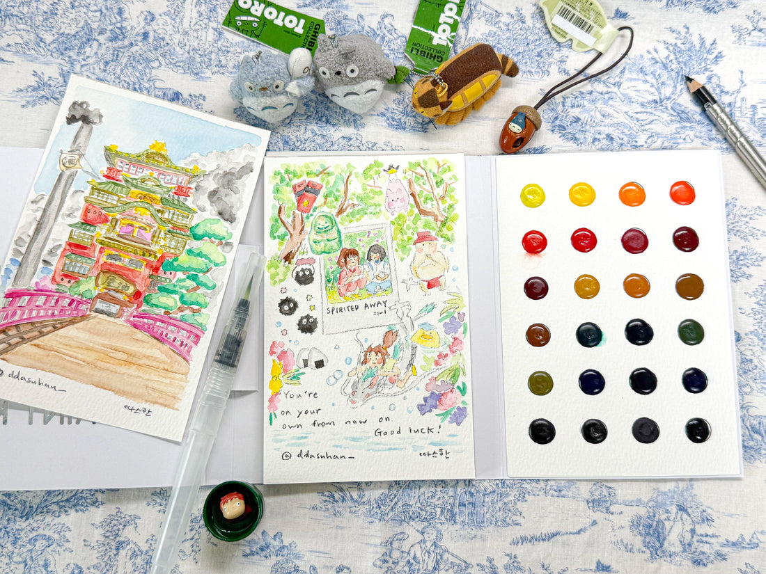 MEEDEN Korea Instant Watercolor Set Review: Scenes from Spirited Away