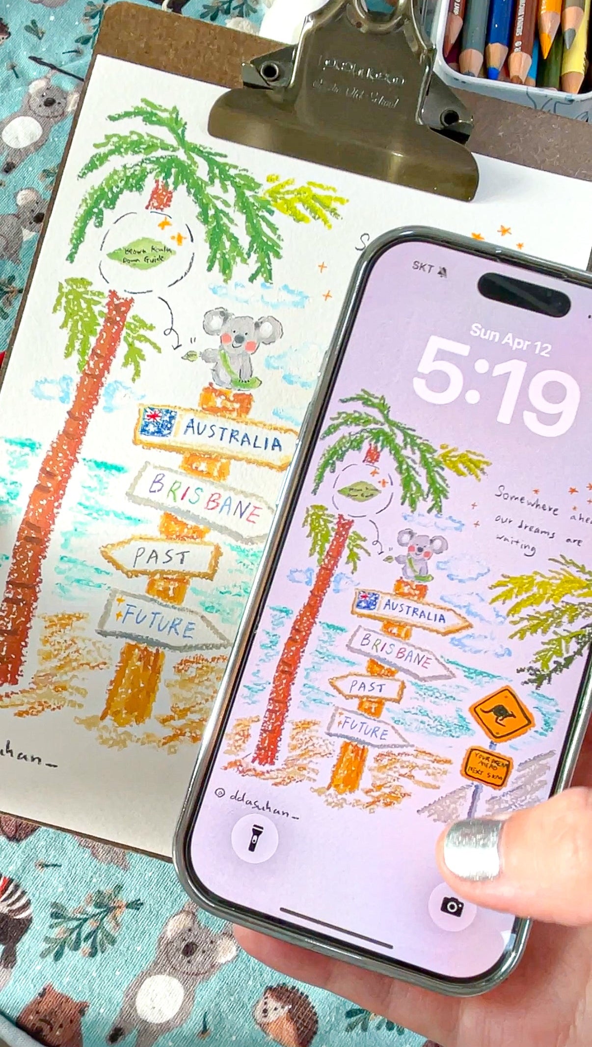 FREE GIFT SMART GLOBAL ACTIVITIES Keowa Koala let's go to Brisbane iPhone wallpaper