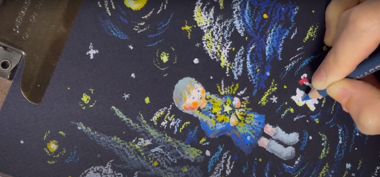 Drawing YouTube Lesson 3: How to Draw Starry ddasuhan (my own original drawing Inspired by Van Gogh's Starry Night) (ASMR)